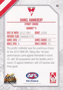2011 Select AFL Champions #163 Dan Hannebery Back